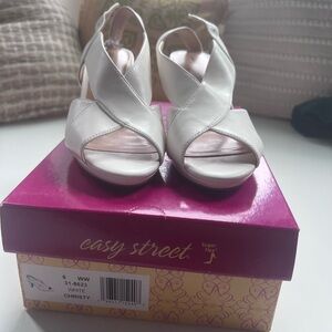 Easy Street Christy Heel in White 8WW